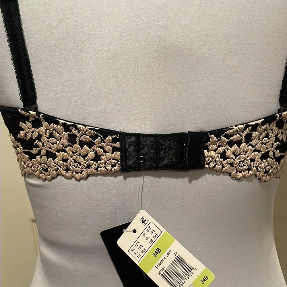 Wacoal Black and Cream Lace Full-Coverage Bra - Picture 3 of 7